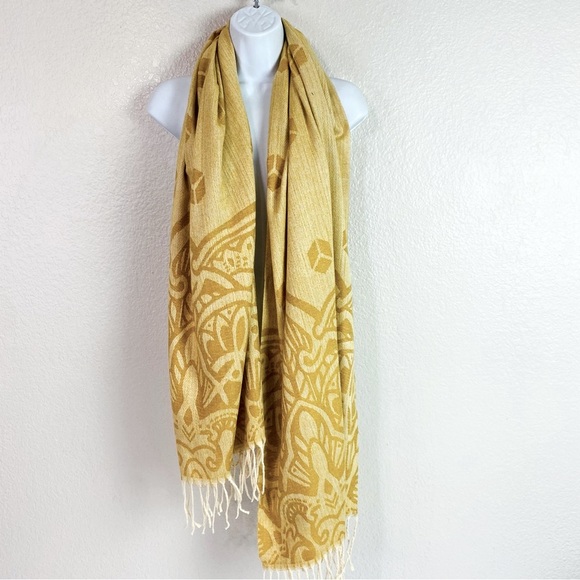 Kultura Cashmere Blend Scarf Wrap W/ Fringe 72” x 27” - Picture 3 of 6
